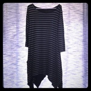 Cut loose brand black and grey stripped dress
